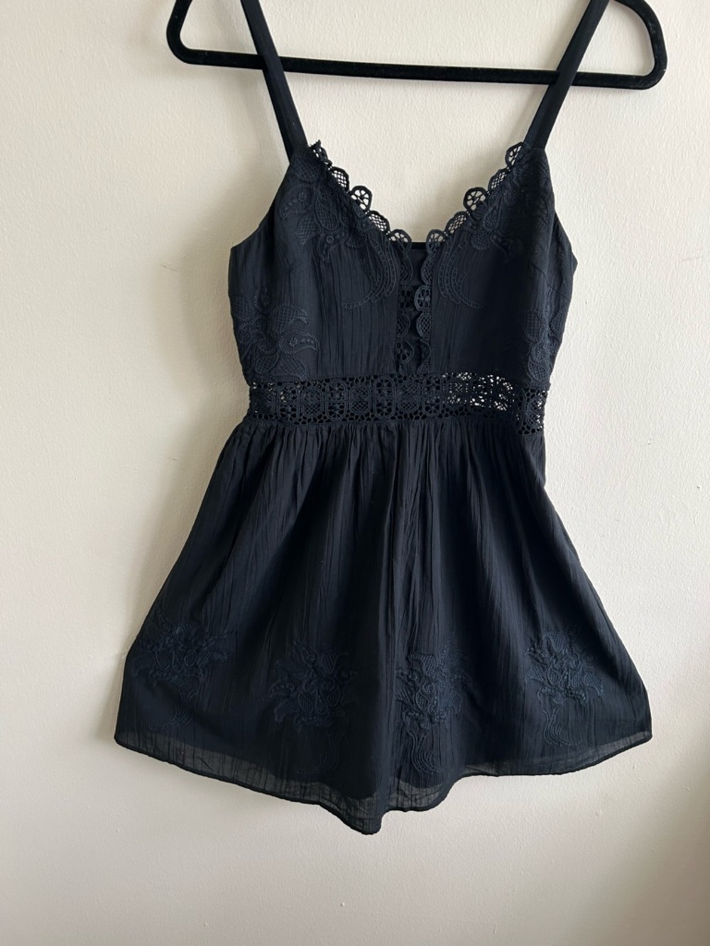 Express Black Lace-Trim Mini Dress